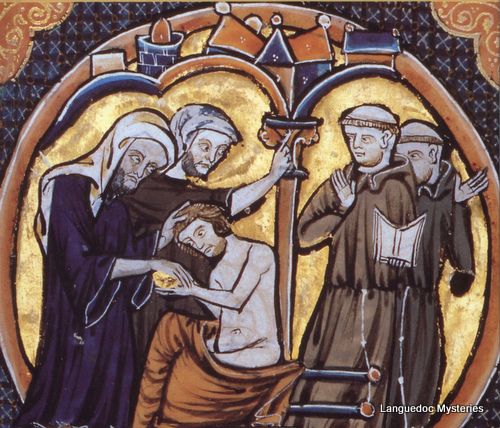 A Medieval representation of a Cathar Baptism