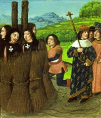 Burning Templars alive at the stake